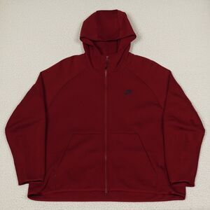 Nike Sportswear Tech Fleece Full-Zip Hoodie Mens XXL Team Red Maroon 928483-677